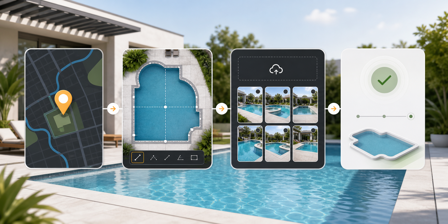 Visual workflow for pool measurement request submission